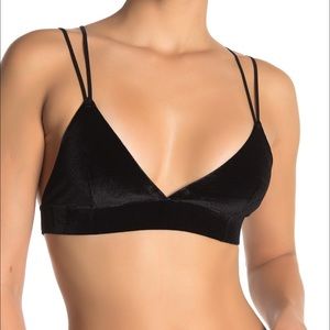 REAL black velvet triangle strappy bralette
